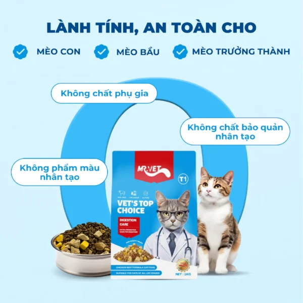 Hạt Thức Ăn Cho Mèo MRVET Toàn Diện T1 - Ảnh 6