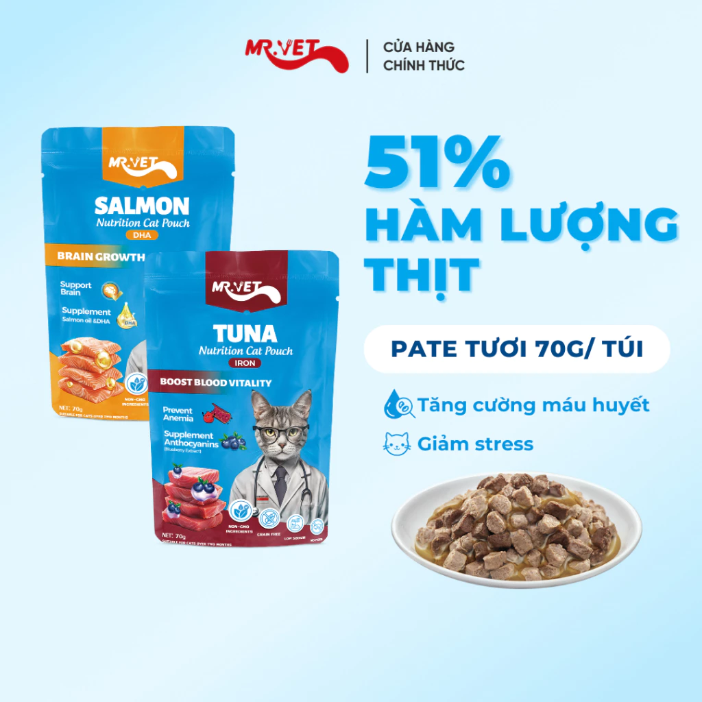 pate dạng túi cho mèo