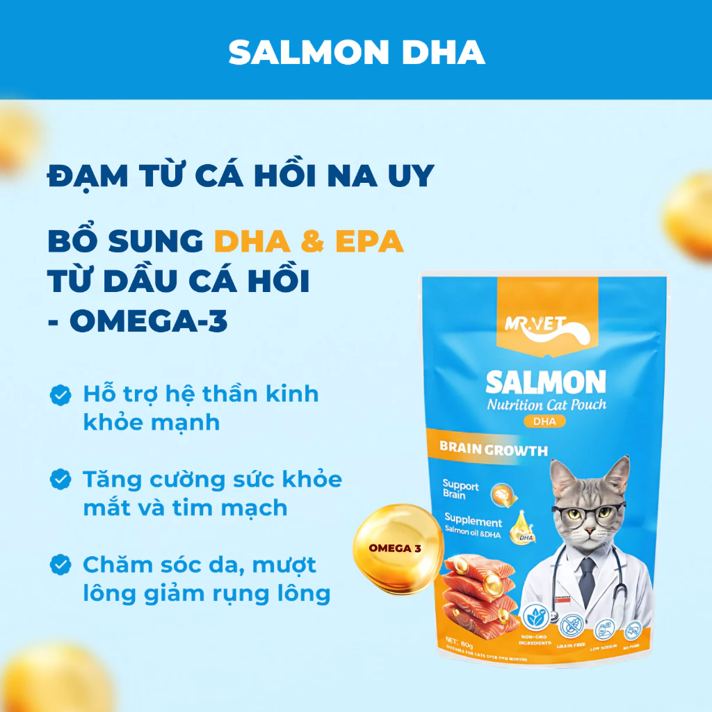 Pate Dạng Túi Cho Mèo MRVET 70G Vị Cá Ngừ Cá Hồi - Ảnh 5