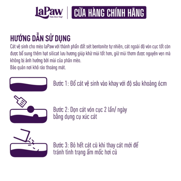 LaPaw Cát vệ sinh cho mèo đất sét tự nhiên khử mùi, vón cục, thấm hút 8L/10L/15L/20L - Ảnh 6