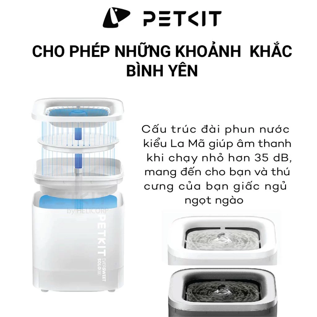 Máy Lọc Nước Bơm Không Dây Cho Chó Mèo Petkit Eversweet SOLO SE(WIRELESS PUMP) - Ảnh 2