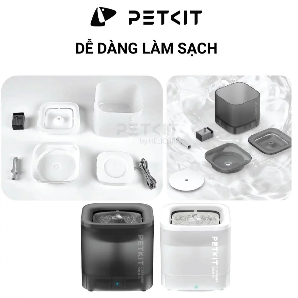 Máy Lọc Nước Bơm Không Dây Cho Chó Mèo Petkit Eversweet SOLO SE(WIRELESS PUMP) - Ảnh 3