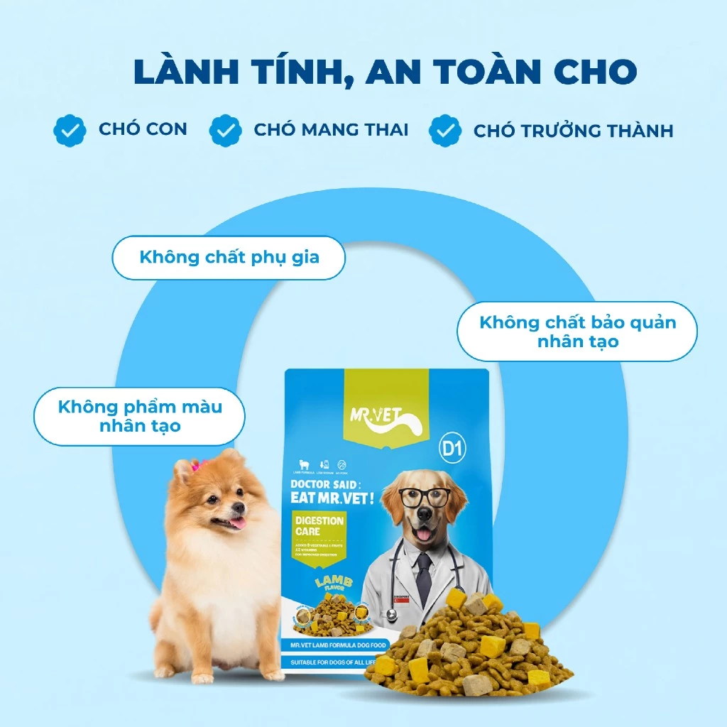 Hạt Chó MR.VET D1 Vị Cừu Non - Dinh Dưỡng Toàn Diện Cho Chó Mọi Lứa Tuổi - Ảnh 7