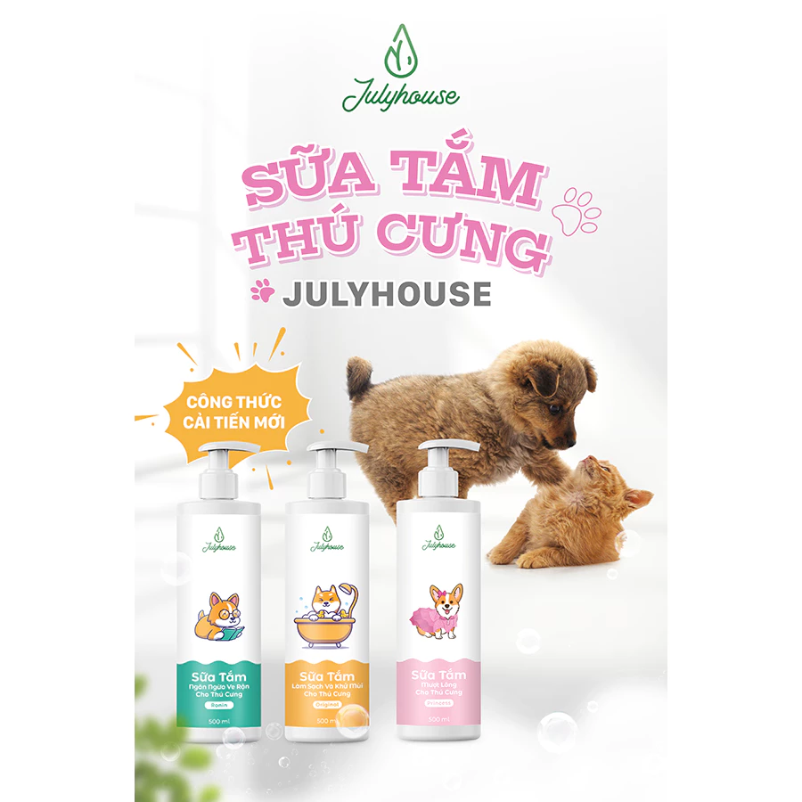 Sữa Tắm Thú Cưng 150ml/500ml JULYHOUSE Thơm Mát - Ảnh 2